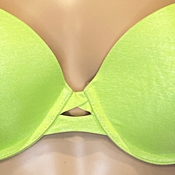 Victoria's Secret Perfect Shape Padded Neon Green-Yellow Underwire Bra 36B VGC - Picture 2 of 5